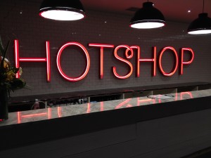 Red Neon LED Channel Letter Interior Lobby Sign