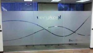 Privacy window etch for boardroom