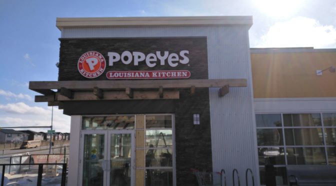 Halo lit letters Popeyes sign