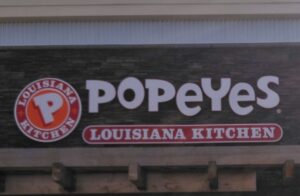 LED lit letters Popeyes sign